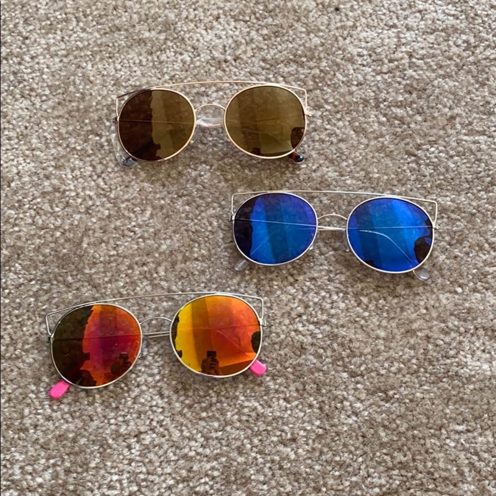 New Mirrored Metal Cat Eye Bundle (3) - Picture 1 of 2
